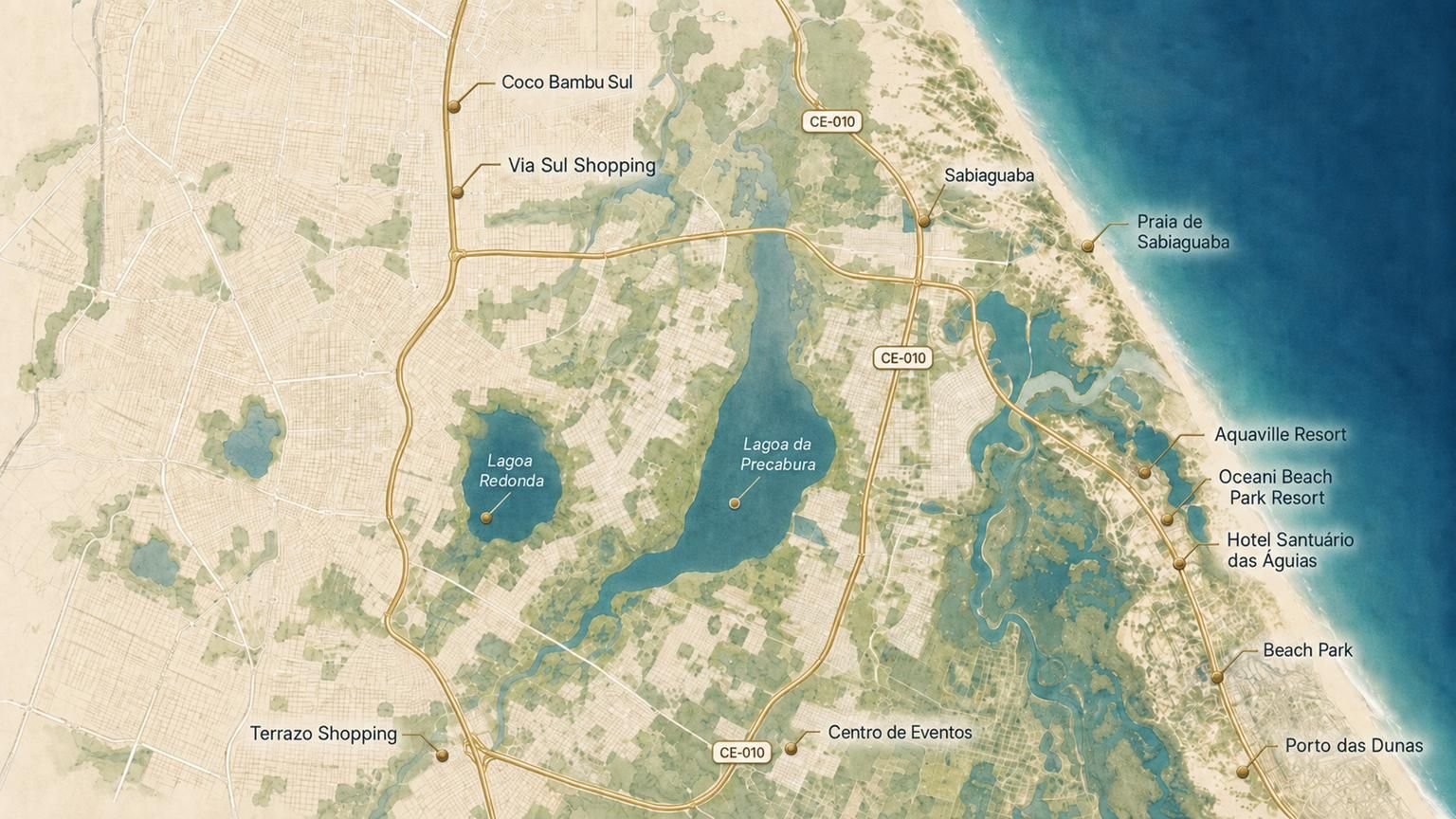 Mapa de localização Vila dos Pássaros, CE-010, Eusébio